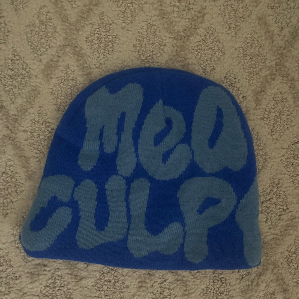 Blue mea culpa beanie